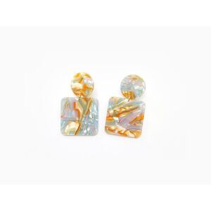Valet Studio NWT Abigail Earrings in Sky Blue and Orange